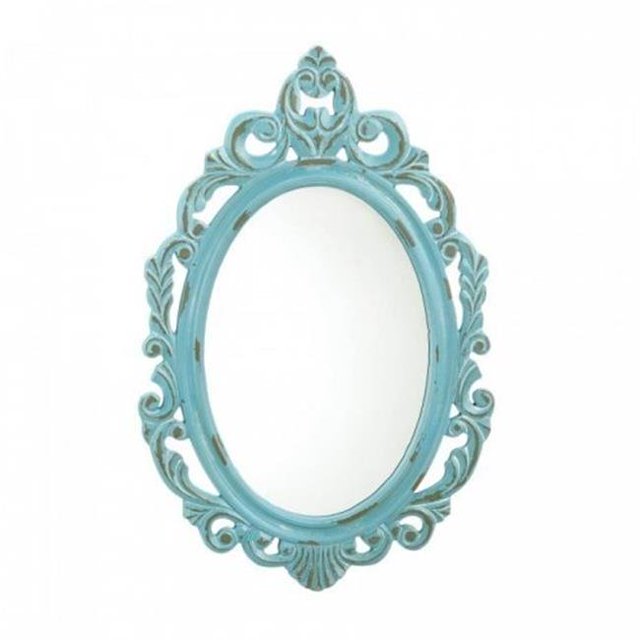 Accent Plus 10018923 Distressed Baby Wall Mirror, Blue