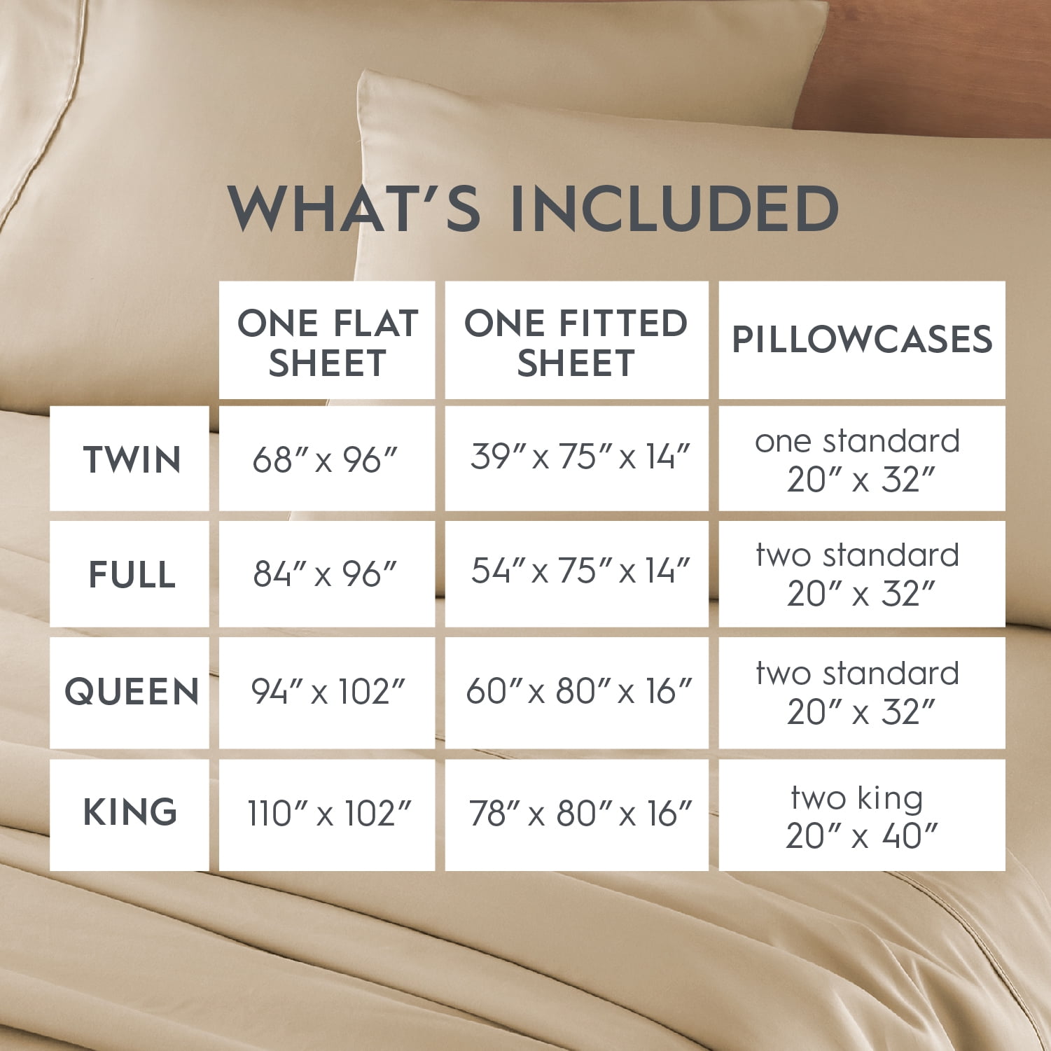 Better Homes & Gardens 4-Piece 300 Thread Count Almond Biscuit Cotton Sateen Bed Sheet Set, Queen
