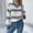 White, variant on Women's Color Block Sweaters V-Neck Knitted Top Long Sleeve Fashion Pullover