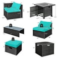 thumbnail image 3 of Gymax 9PCS Furniture Set w/ 32'' Fire Pit Table 50,000 BTU Square Propane Fire Pit Patio Turquoise, 3 of 7