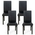 thumbnail image 1 of Costway Upholstered Dining Chairs Set of 4 PU Leather Armless Solid Rubber Wood Legs, 1 of 9