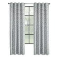 thumbnail image 2 of Parrie Jacquard Leaf Total Blackout Grommet Curtain Panel Blackout 52" x 84" in Silver, 2 of 5