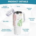 thumbnail image 4 of SKYSONIC 40oz Tumbler with Handle and Straw-Double Wall Vacuum Reusable Stainless Steel Insulated Water Bottle Mothers Day GiftsHand Painted Cactus, 4 of 7