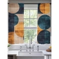 thumbnail image 2 of Turquoise Orange Geo Sheer Curtains 72 Inch Length 2 Panels Set, Circle Modern Artwork Voile Window Treatment Rod Pocket Curtains Sheers Drapes for Bedroom/Living Room/Kitchen 52"x72"x2, 2 of 7