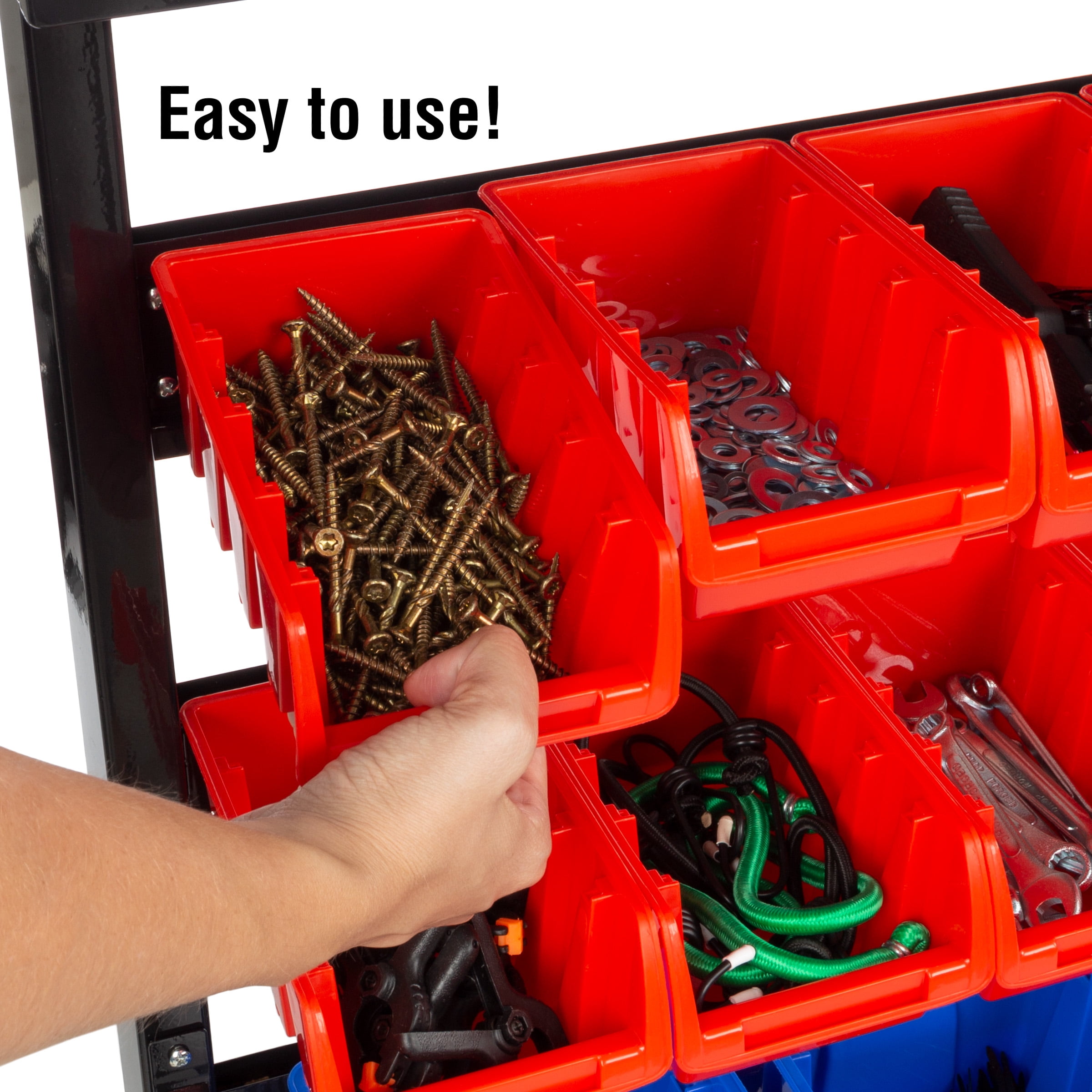 Wall Mount 47 Bin Storage Rack Organizer