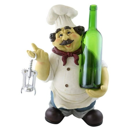 D Chef Wine Bottle Holder With Cork Opener For Your Dining Table