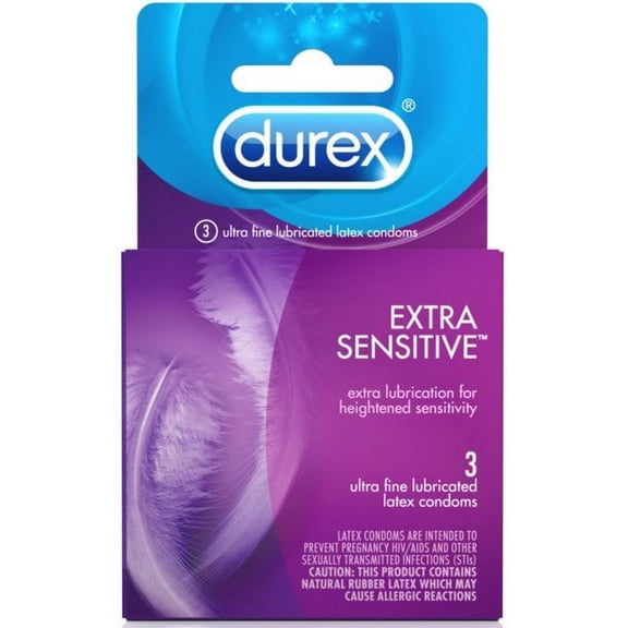 Durex Extra Sensitive Condom, 3 ct (Pack of 6)