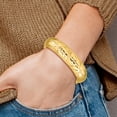 thumbnail image 2 of 14K Solid Yellow Gold 17.45mm Oversize Florentine Hinged Bangle Bracelet, 2 of 4