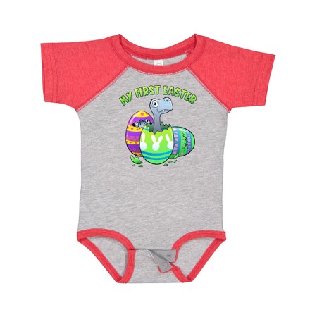 

Inktastic My First Easter Dinosaurs Hatching from Easter Eggs Gift Baby Boy or Baby Girl Bodysuit