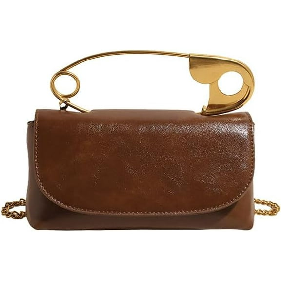 SPEKSEE Women Creative Pin Handbag with Chain PU Leather Elegant Dinner Bag Large Capacity Versatile Sling Bag Wedding Party Evening