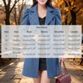 thumbnail image 3 of VEKDONE Womens Pea Coat Notch Lapel Double Breasted Trench Coats Relaxed Fit Button Cuffs Side flap Pockets Overcoat Business Casual Fall Winter Outerwear, 3 of 7