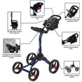 thumbnail image 4 of Bag Boy Golf Quad XL Push Cart Navy/Red, 4 of 6