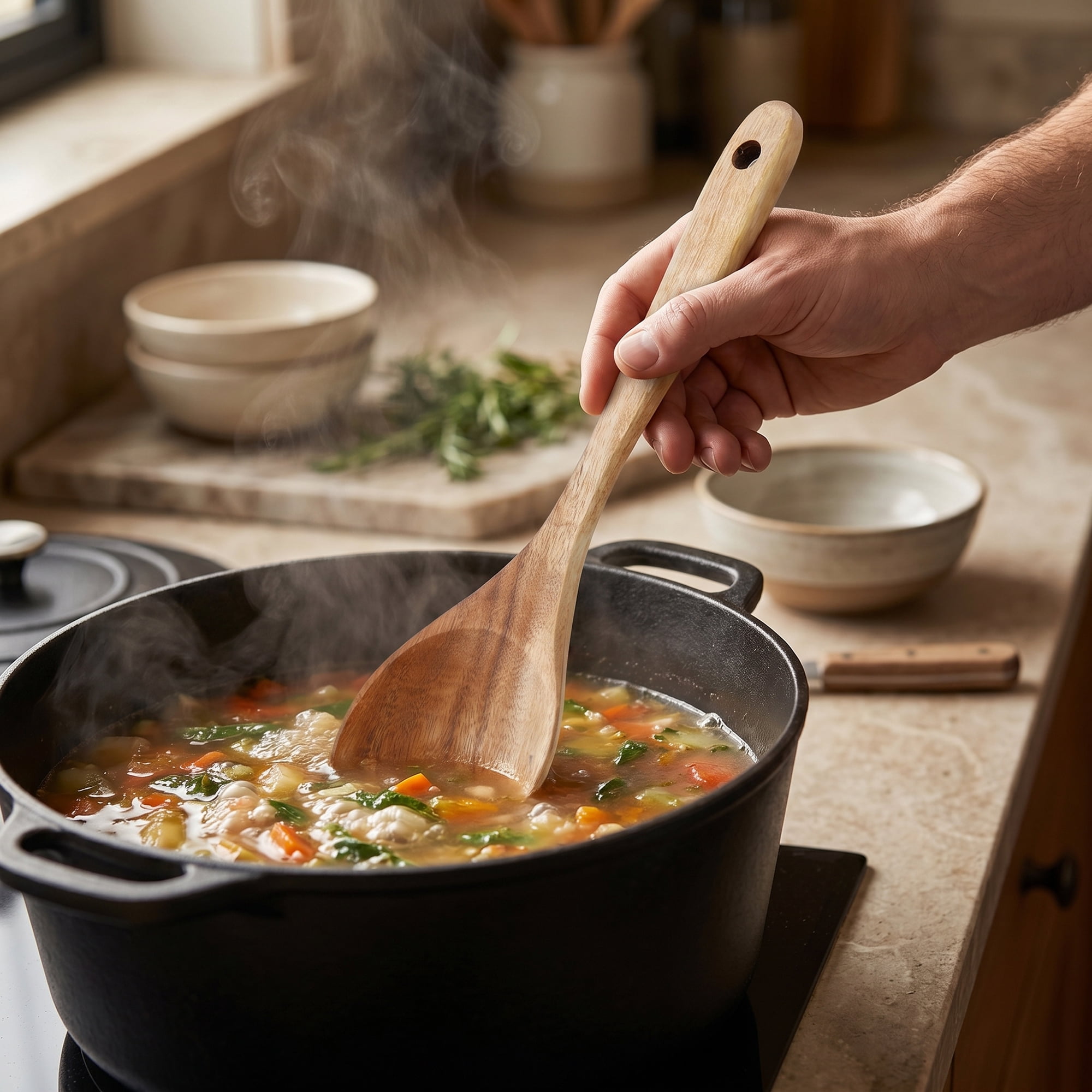 Unique Bargains Non Stick Heat Resistant Kitchen Utensil Cooking Spoon Round spoon
