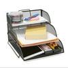 Mind Reader Metal Mesh 3 Tier Paper and Office Supply Organizer, Black