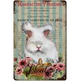 thumbnail image 1 of Cesta de huevos de Pascua con rayas azules retro, flores de conejo, letreros de metal vintage, decoración del hogar, decoración de primavera, letrero de hojalata de metal, placa de pared de 12 x 8, 1 of 7