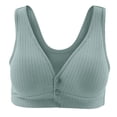 thumbnail image 2 of NIEWTR Front Closure Bras for Women No Underwire Wireless Plus Size Lace Everyday Bra Seamless Comfort Full Coverage Bralettes Underwear(Green,2XL), 2 of 3