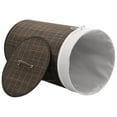 thumbnail image 5 of vidaXL Bamboo Laundry Bin Round Dark Brown, 242724, 5 of 6