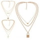thumbnail image 1 of KAKOWELY 3 collares en capas, cadena de clavícula, collar para mujeres y niñas., 1 of 4