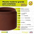 thumbnail image 4 of Macetas Modernas Set De 3 Piezas 55-43-32cm de ancho Para Exteriores Villa color Corten Steel De Polietileno Ultra Ligera Artego Japi Hecha en Brasil, 4 of 6
