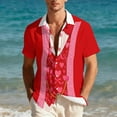thumbnail image 4 of Stamzod Valentines Hawaiian Shirt for Men Short Sleeve Funny Beach Shirts Summer Mens Vacation Outfits Red C M, 4 of 9
