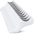 thumbnail image 1 of Xiao Hua 10 pares de calcetines sin costuras - calcetines bajos antideslizantes con forro invisible - suaves y elásticos, blancos, talla L (talla: 8-10.5), 1 of 2