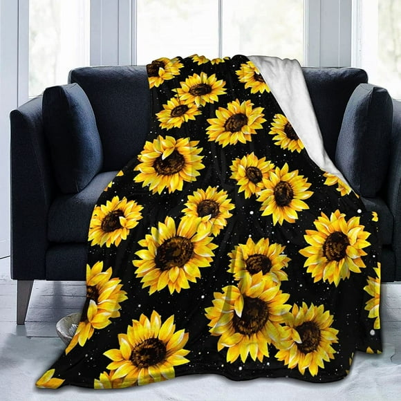 Sunflower Blanket Sunflowers Throw Blanket Soft Warm Blankets Lightweight Cozy Flannel Blanke for Bed Couch Sofa 60"X50"