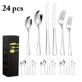 thumbnail image 2 of Coofit Couverts Couverts en Acier Inoxydable : Ensemble de Vaisselle 24 Pcs Ustensiles de Service pour la Maison, 2 of 8
