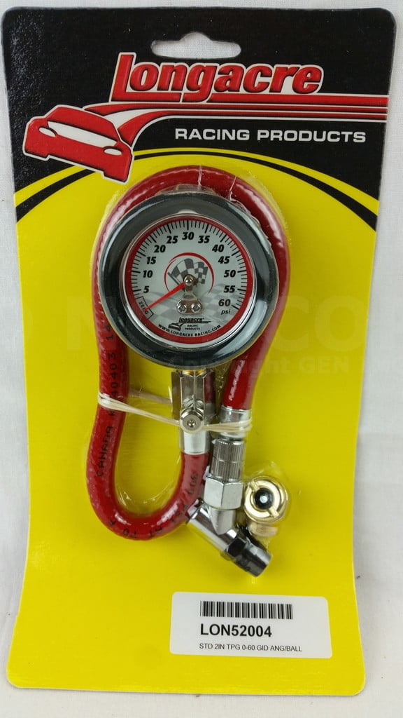 Longacre 0-60 PSI Tire Pressure Gauge - Racing Accuracy With Glow Dial & Bleed Valve