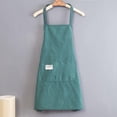 thumbnail image 3 of LongDay Women Kitchen Apron with Hand Wipe Pockets，Big Pocket,Hand-wiping, Waterproof for Cooking Baking, 3 of 4