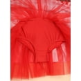 thumbnail image 7 of TiaoBug Miss Santa Christmas Performance Dancewear Bubble Short Sleeve Tutu Princess Dress Red 12, 7 of 7