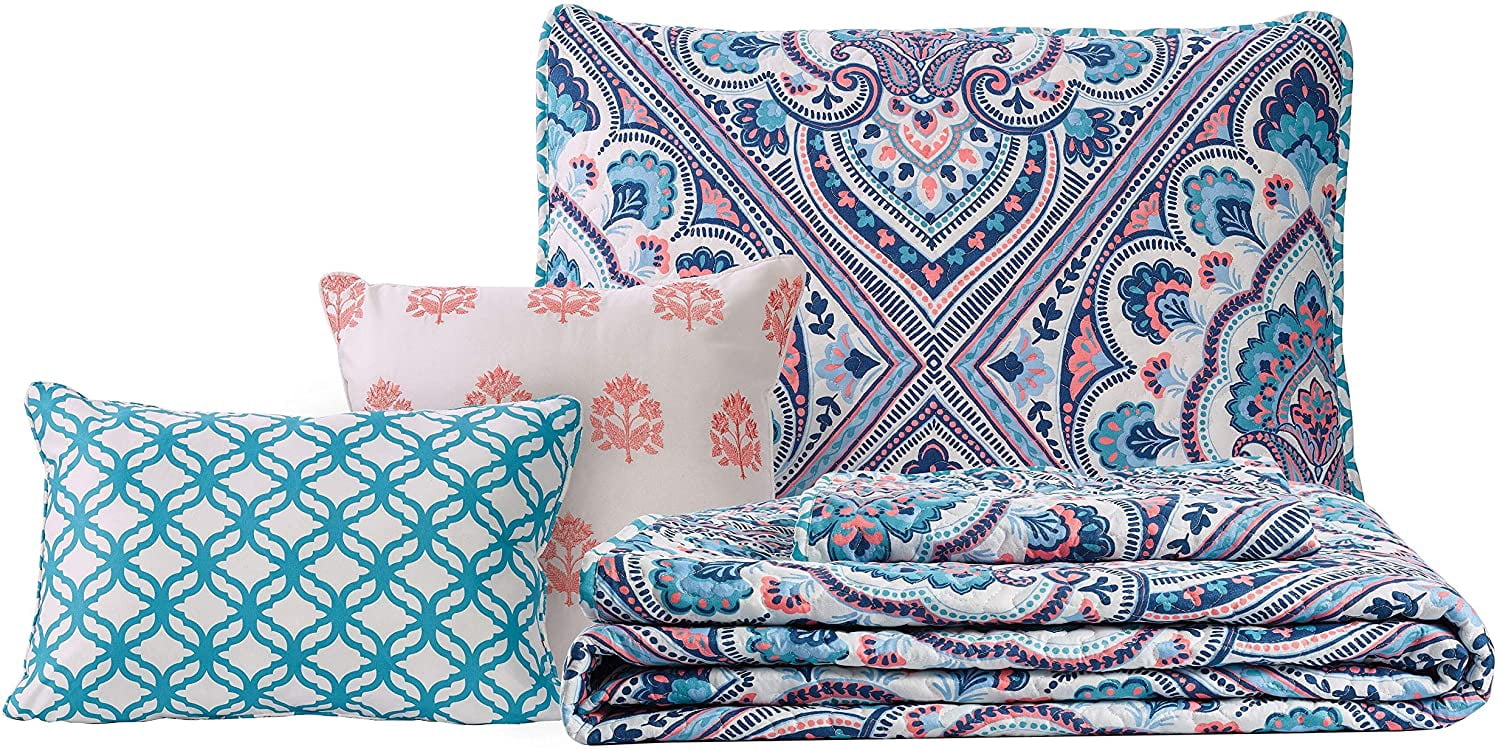 Go-U Harper Lane Universal Home Fashions Quilt, Full/Queen, Blue Merriam Full / Queen Blue Merriam