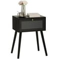 thumbnail image 5 of Small Nightstand with Drawer, Black Modern Bedside Table with Storage, Side Table Bedroom End Table with Storage and Solid Wood Legs for Living Room and Small Space (Black), 5 of 5