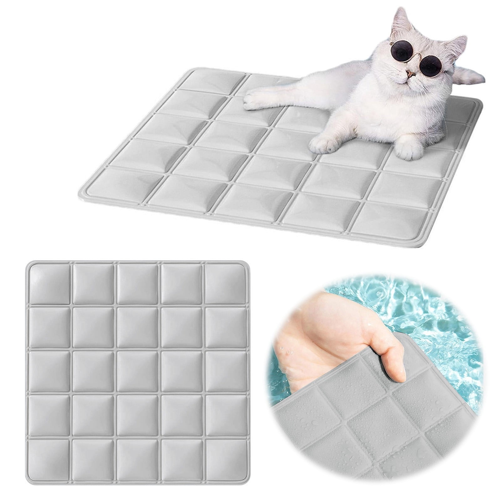 KMWGRE Ice Silk Pet Mat Foldable Breathable Dog Cat Bed for Indoor Outdoor Travel Use A One Size
