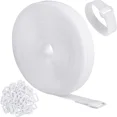 thumbnail image 4 of 5Meter Reusable Fastening Cut-to-Length Cable Straps with 20Pcs Metal Buckles Adjustable Nylon Hook and Loop Cinch Cable Ties White-5M-20Pcs-Metal Width 30mm, 4 of 6