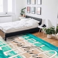 thumbnail image 6 of Area Rugs Indoor Non-Slip Rectangle Rug 5x8 Ft Hello Sunshine Summer Teal Beach Gradient Ocean Waves Rug Rubber Backing Floor Mats Non Shedding Home Decor Carpet for Entryway Living Room, 6 of 8