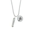 thumbnail image 2 of Delight Jewelry Silvertone Family Bar Silvertone Script Initial Disc - M - Charm Necklace, 20"+3", 2 of 4