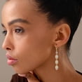 thumbnail image 2 of Charmsy Cubic Zirconia Earrings for Women | Gold Plated Marquise CZ Leverback Earrings, 2 of 7