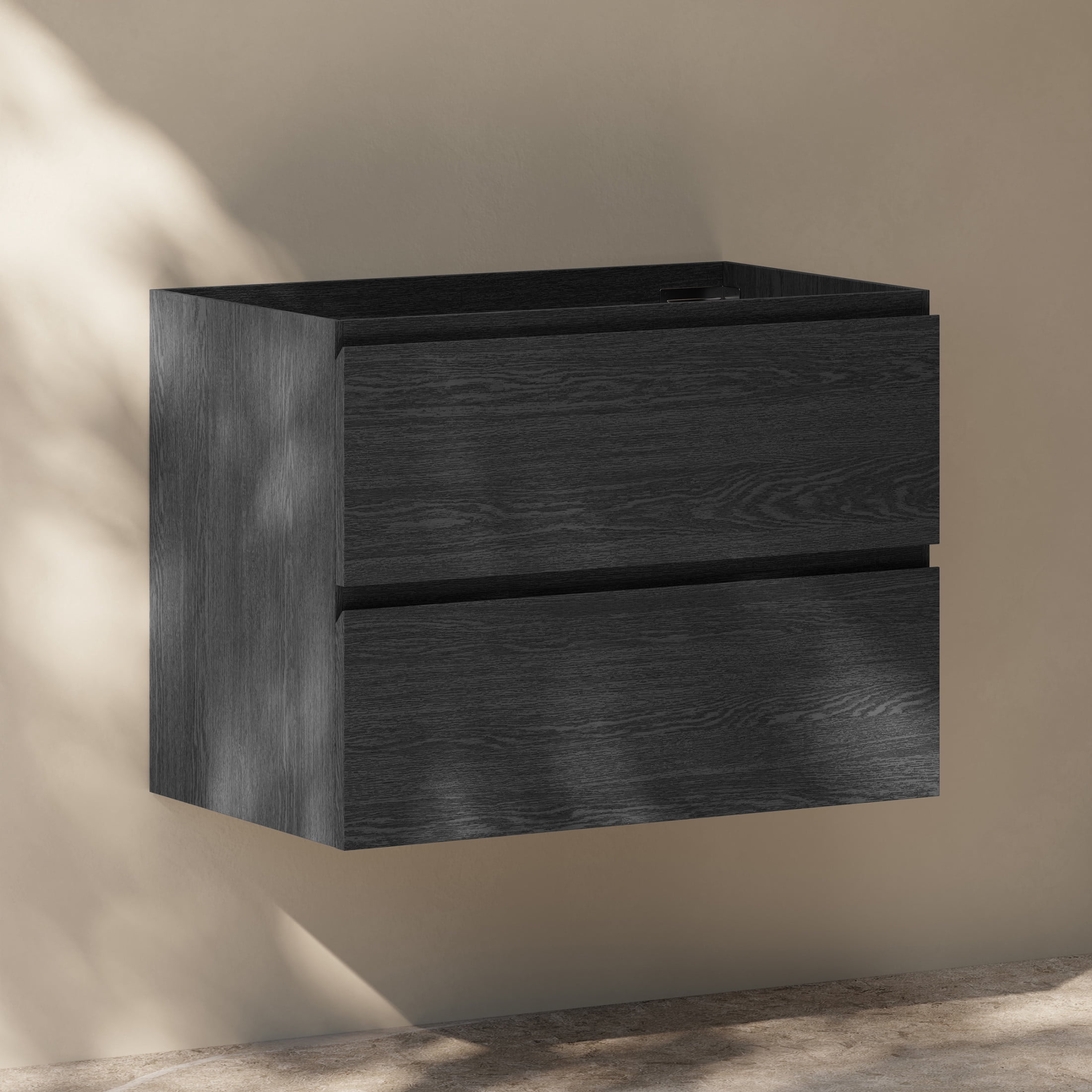 Liberte 30" Wall-Mounted Bathroom Vanity Cabinet without Top in Black Oak