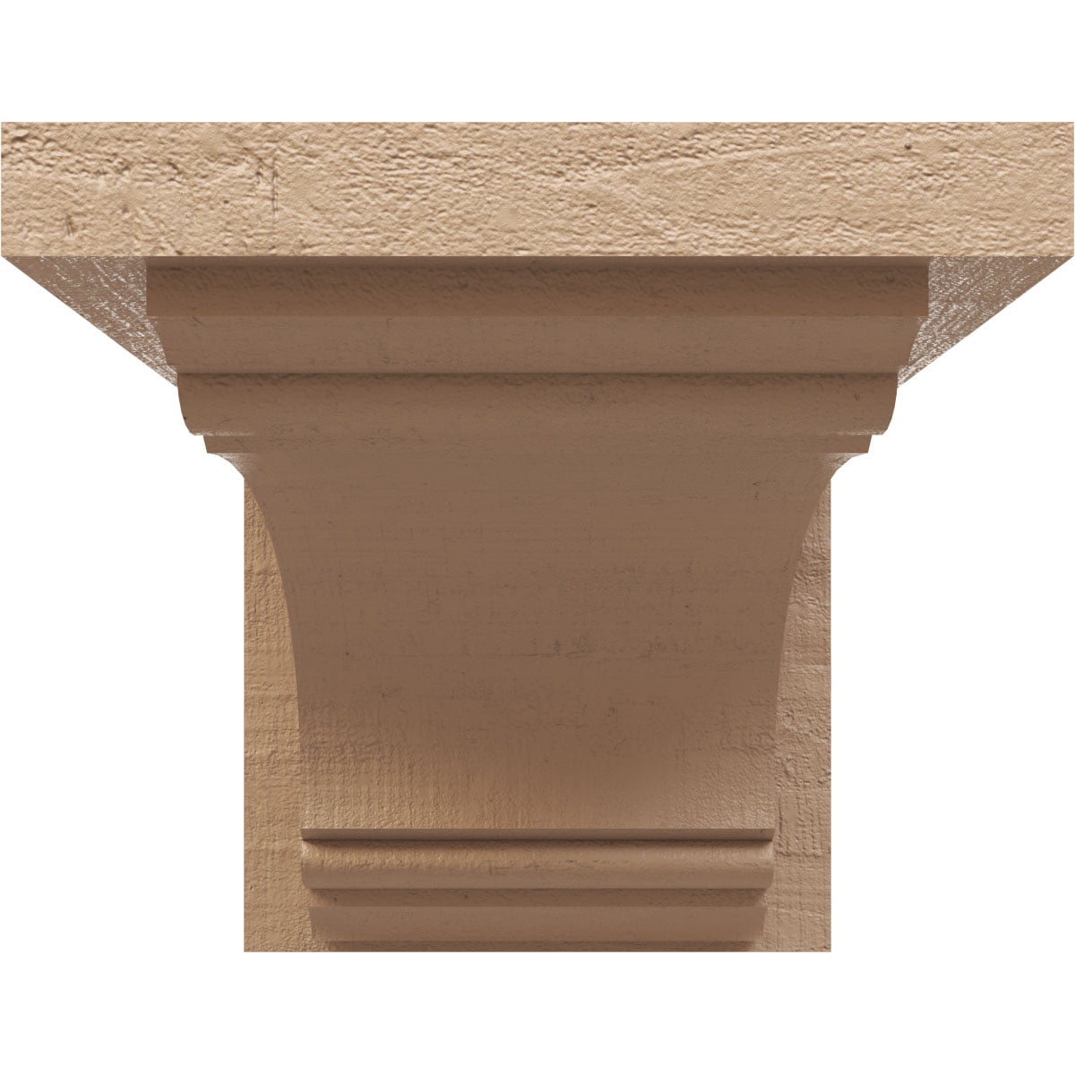 4"W x 8"D x 4"H Wide Warren Rough Cedar Woodgrain TimberThane Corbel, Primed Tan