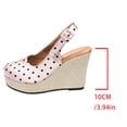 thumbnail image 6 of Hurxie Womens Closed Toe Platform Espadrilles Lace Wedge Heel Sandals Pink 6, 6 of 8