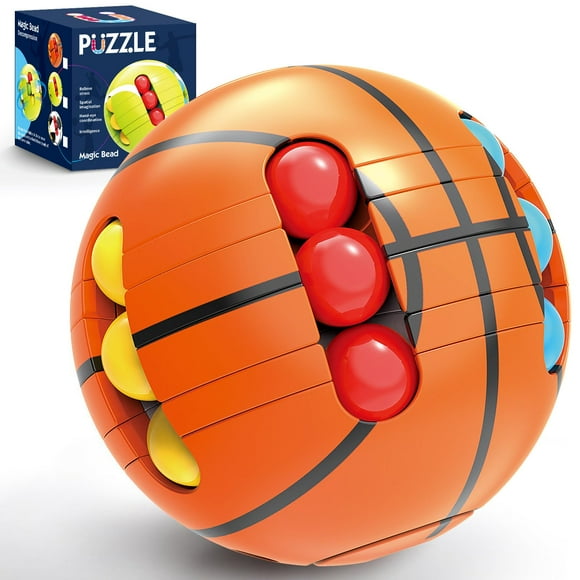 WJCA 3D Puzzle Ball Brain Teaser, Logic Thinking Travel Game for Kids & Adults, Portable Educational Toy for Stress Relief & Skill Development,Backetball shape