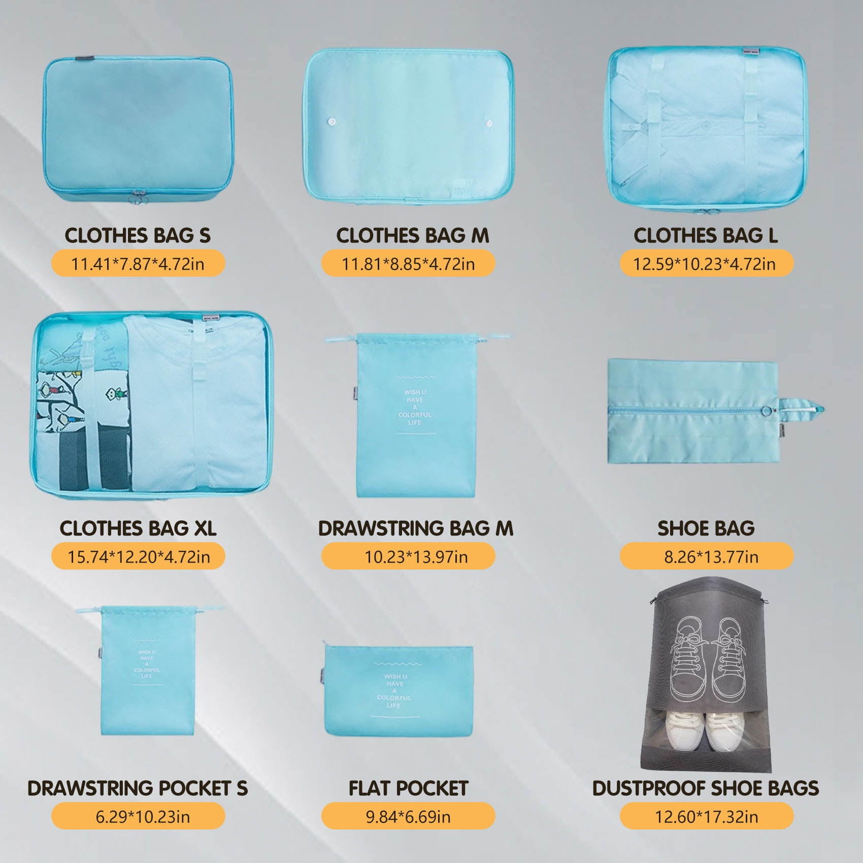 DAILISHA 12 Pack Packing Cubes Set - Luggage Packing Organizers for Travel Accessories Must-Have Compression Cubes for Neat Luggage Fits Carry-Ons, Suitcases & Backpacks