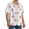 thumbnail image 2 of Kdxio Men's Hawaiian Shirt for Men Short Sleeve Shirt Hand Drawn Strawberry Summer Casual Holiday Beach Button Down T-Shirts, 2 of 7