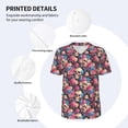 thumbnail image 3 of Lsque Skull Blue Flower Pattern Mens Polo Golf Shirts Funny Graphics Shorts Sleeve Button Shirts Baseball T-shirt-Medium, 3 of 7
