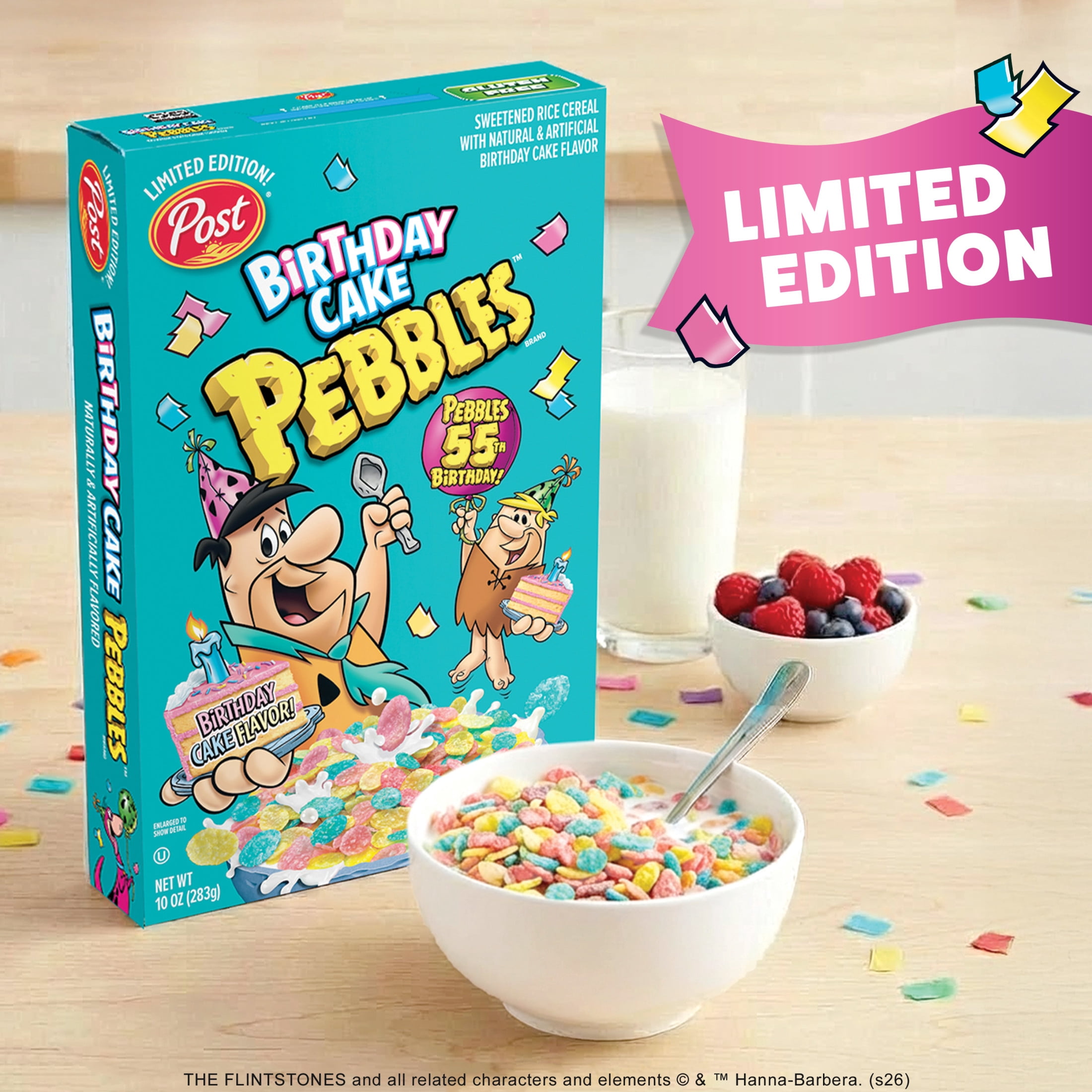 Birthday Cake Pebbles Breakfast Cereal, Gluten Free, 18.5 oz