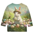 thumbnail image 5 of Xdegoge Kids Girls Easter Shirts Small Painted Eggs Leaves Print Long Sleeve Crewneck Spring Holiday Festival Outfits Casual Daily Wear School Activewear Tops, 5 of 5