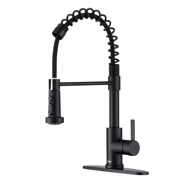 Grifo Para Fregadero De Cocina Grifo De Cocina Negro Con Rociador Extraíble Guukar Grifo De Fregadero De Cocina Extraíble De Resorte Comercial Moderno