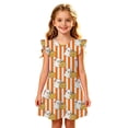 thumbnail image 5 of Ruiwill Toddler Girls Dress Halloween Pumpkin Ghost Print Cap Sleeve Crew Neck Nightgown Dress Winter Girls Outfit Size 3-4 Years Orange, 5 of 5
