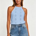 thumbnail image 5 of IUYRTFE Women's Solid Color Halter Neck Sleeveless Tank Top Casual Summer Basic Top, 5 of 5