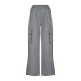 thumbnail image 4 of Up to 65 off!Lolmot Cargo Pants Women Elastic High Waist Baggy Straight Wide Leg Pants Loose Fit Trousers Streetwear Casual Parachute Y2K Pants with Pockets, 4 of 6